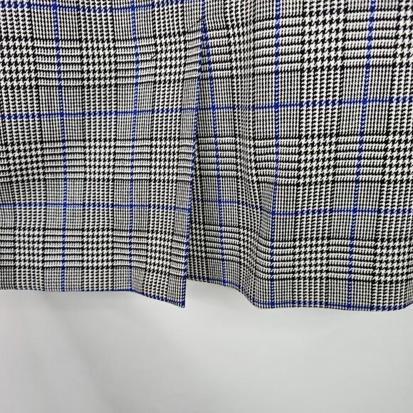 Vintage PENDLETON Wool Skirt Straight GRAY BLACK BLUE PLAID size 12 Chic Preppy - Picture 9 of 9